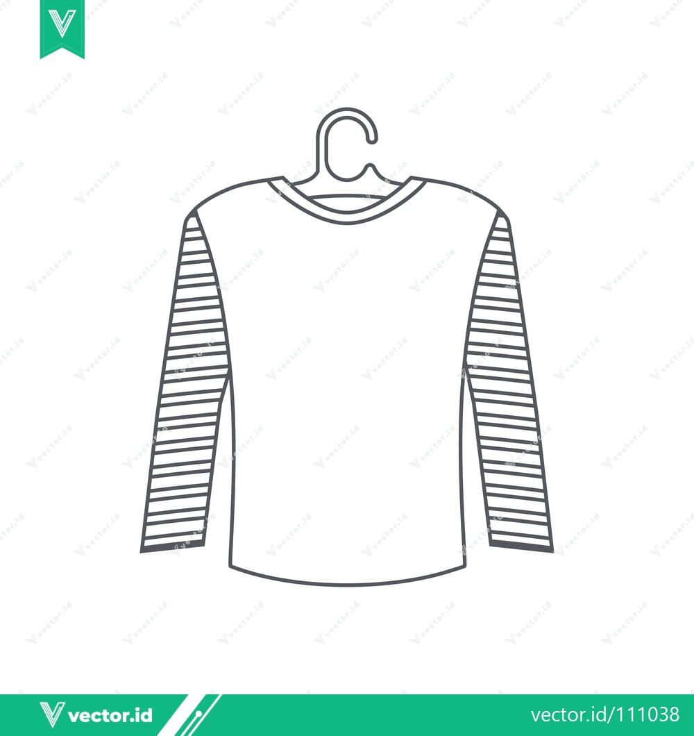 Premium Vector of Simple Line Drawing of a Long-Sleeved Shirt on a Hanger