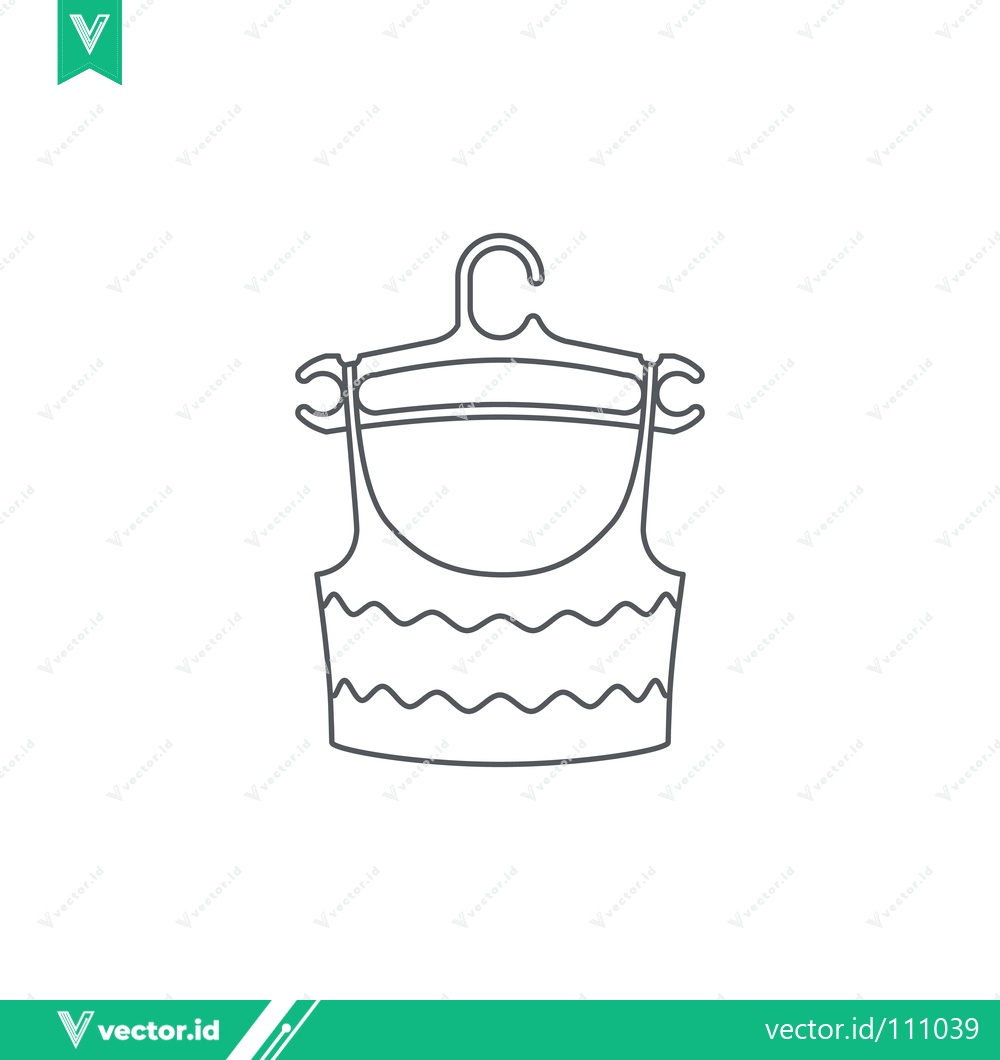 Premium Vector dari Minimalist Line Art of a Crop Top on a Hanger
