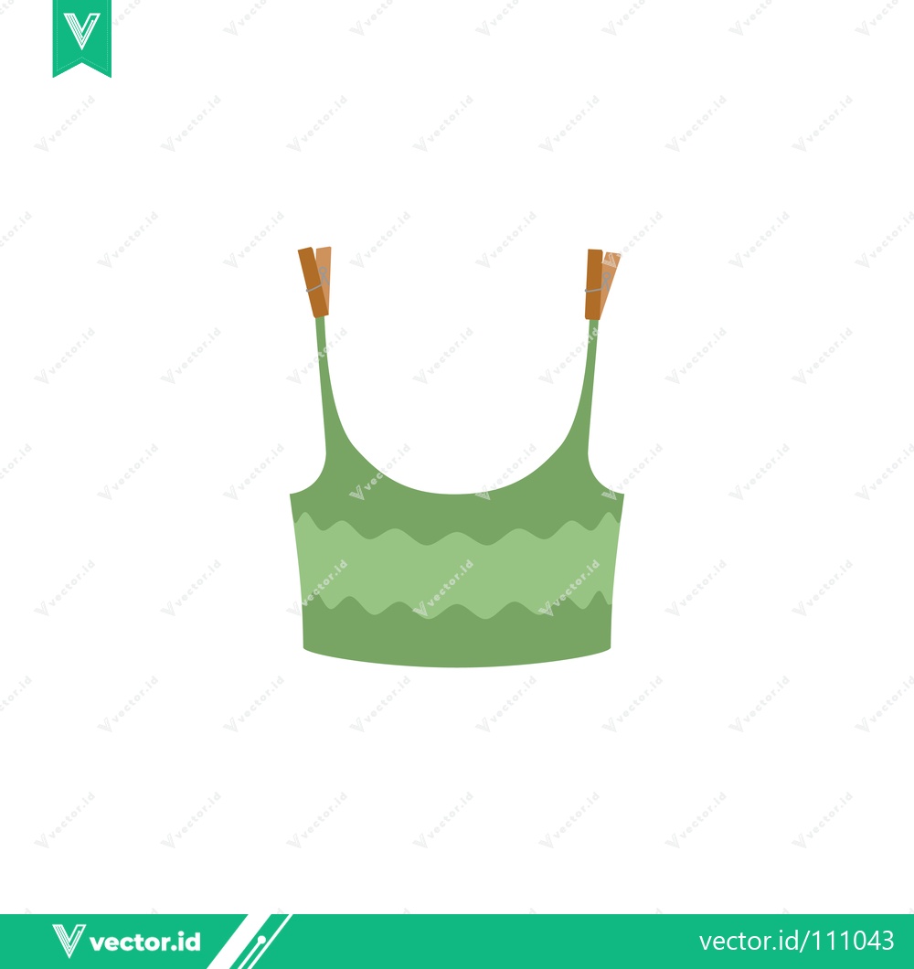 Premium Vector of Green Cropped Tank Top with Wavy Design and Straps