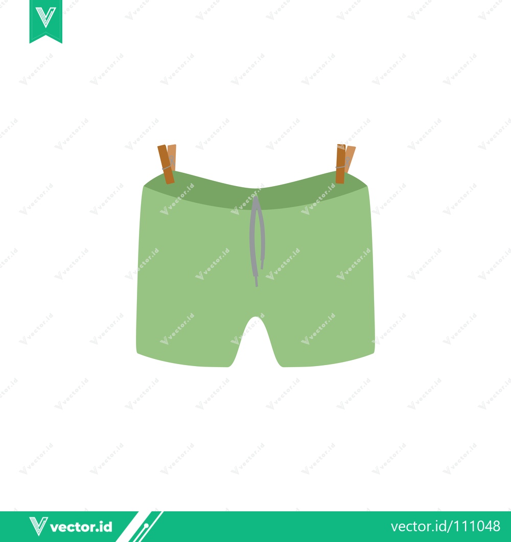 Premium Vector dari Green Shorts Hanging on Clothesline Illustration