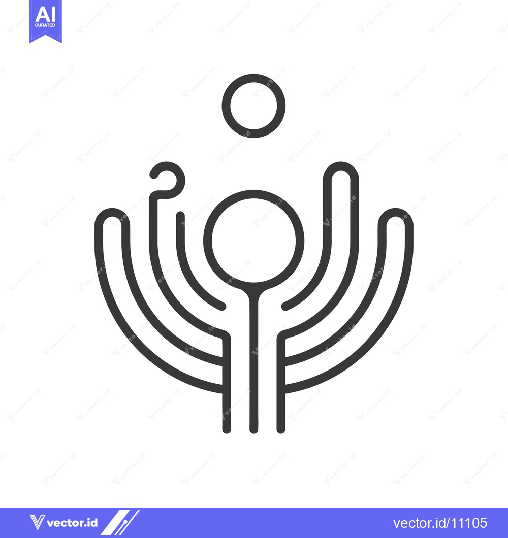 Premium Vector dari Abstract circular design with a human-like figure