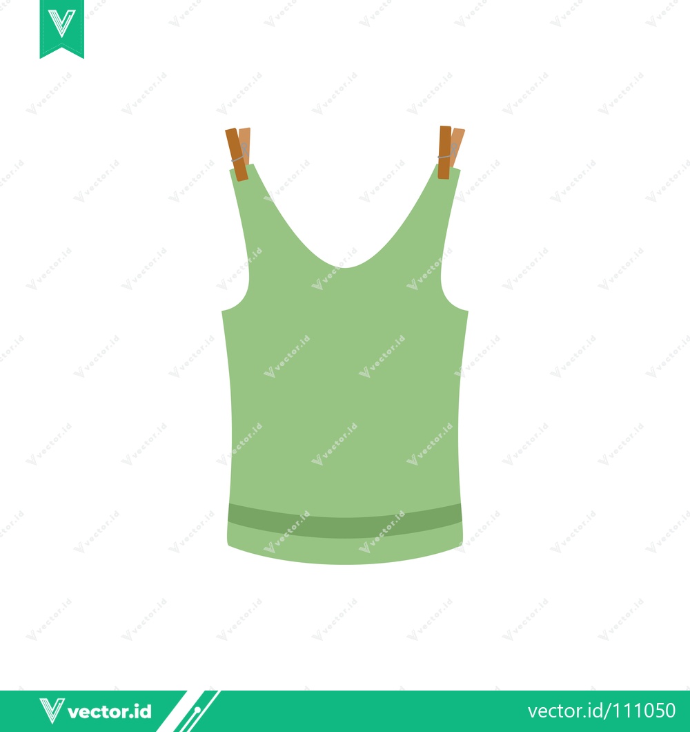 Premium Vector dari Light Green Tank Top Drying on Clothesline