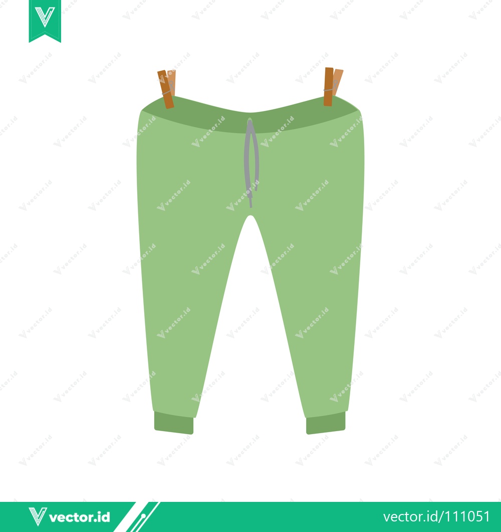 Premium Vector dari Green Sweatpants Hanging on Clothesline