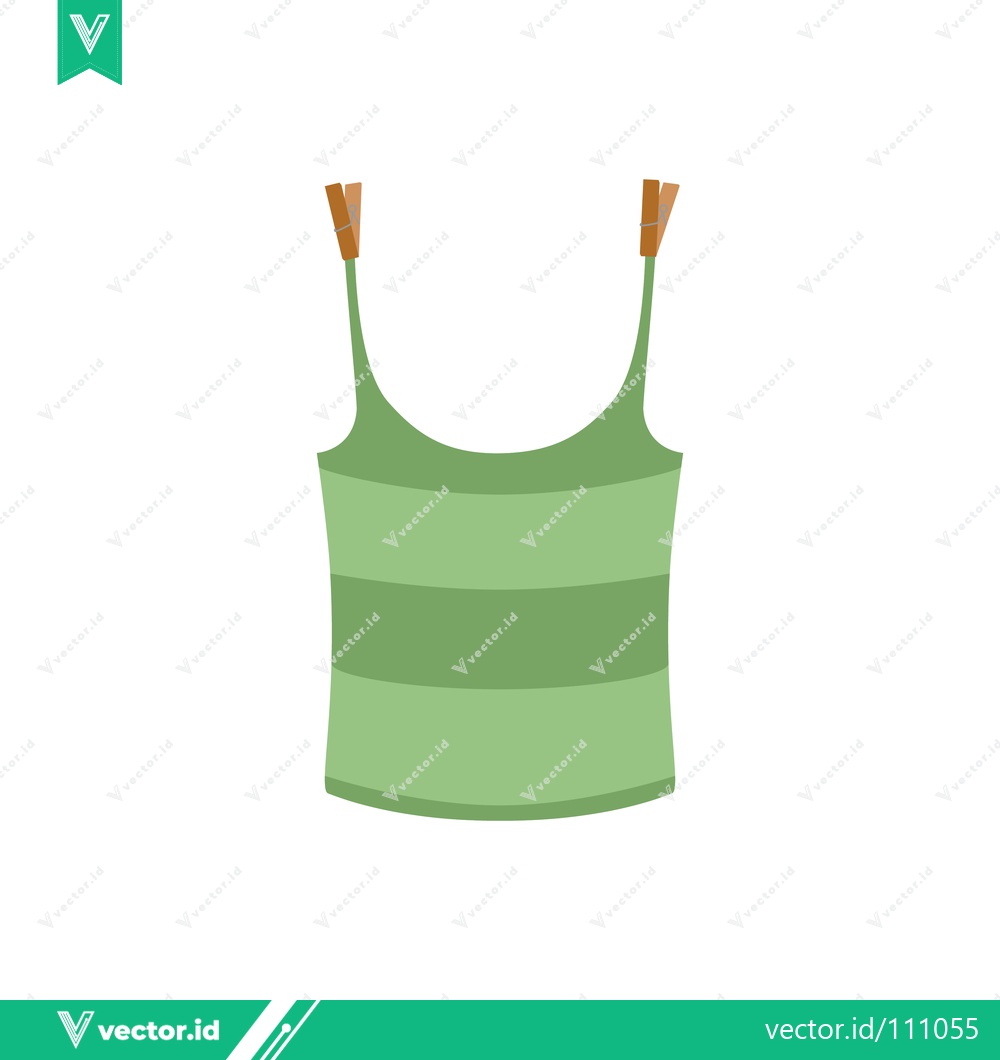 Premium Vector of Green Striped Tank Top with Spaghetti Straps