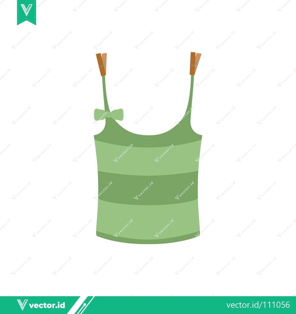 Premium Vector dari Green Striped Camisole Top with Bow Detail
