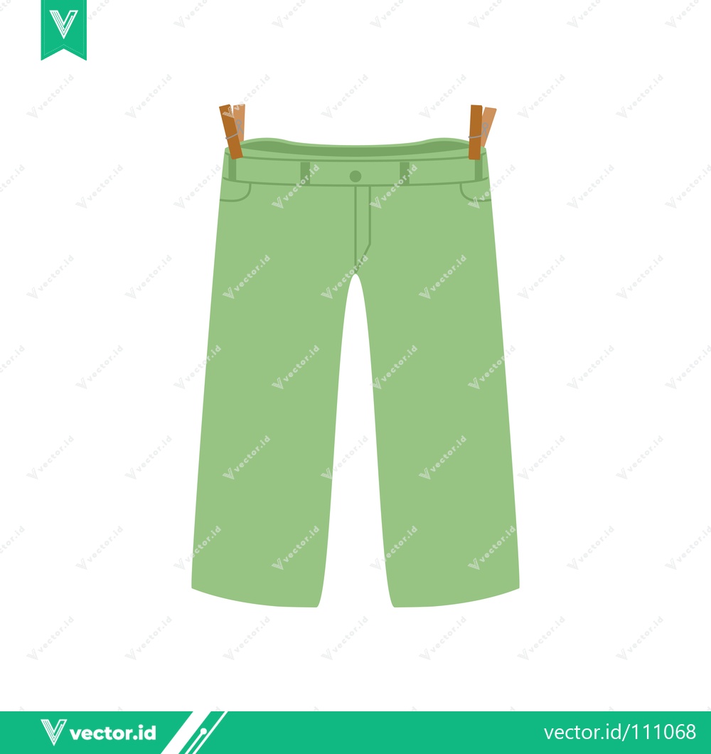 Premium Vector dari Green Pants Hanging on Clothesline