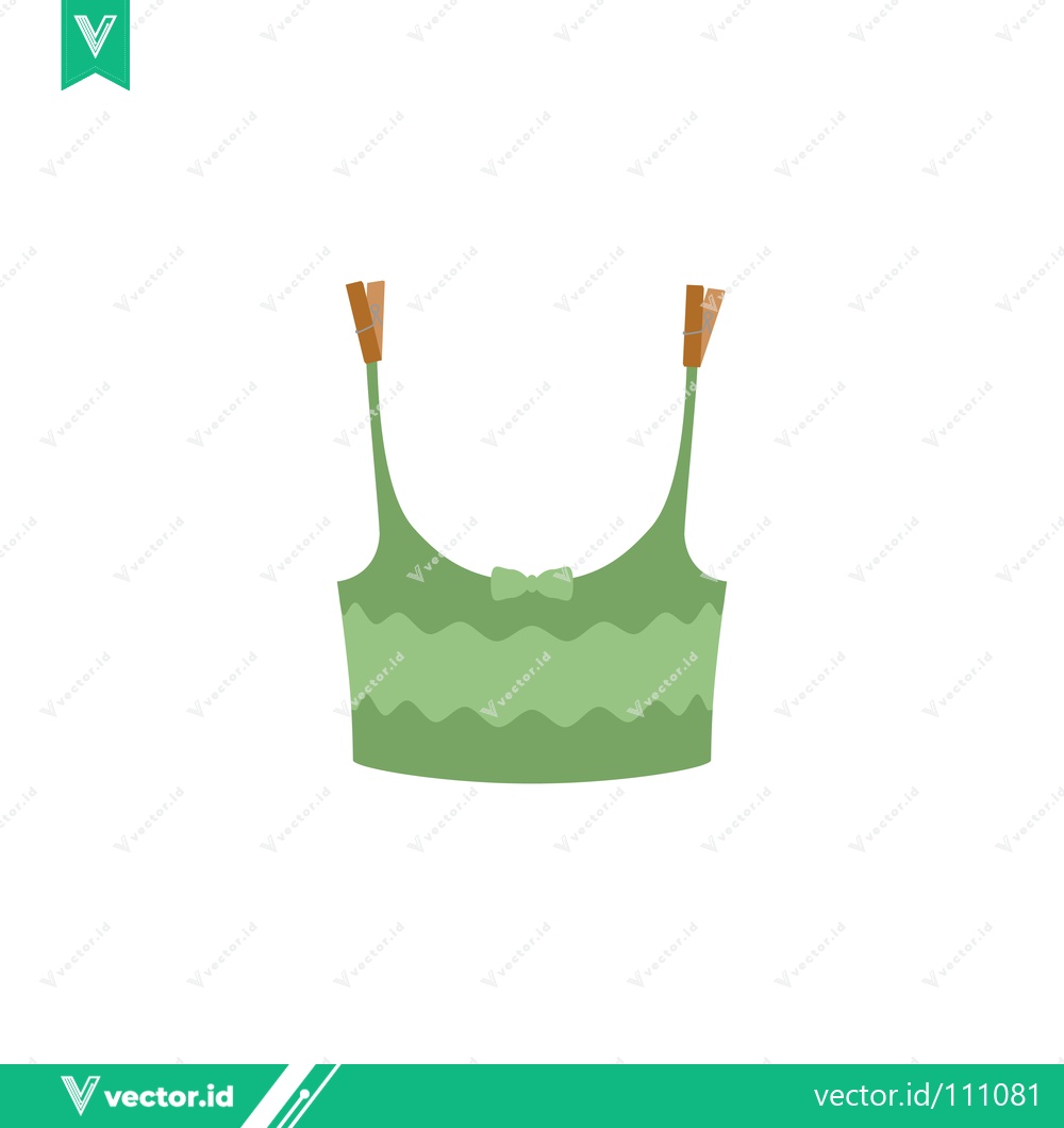 Premium Vector of Green Scalloped Crop Top with Tassel Straps