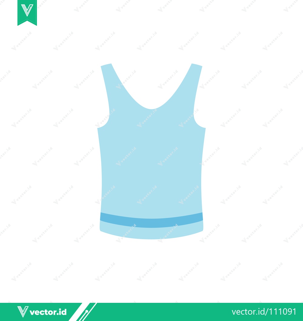 Premium Vector dari Light Blue Tank Top with Horizontal Stripe Detail