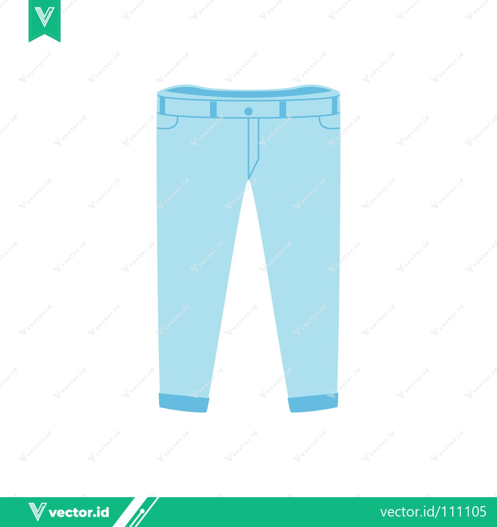 Premium Vector of Light Blue Denim Jeans Illustration
