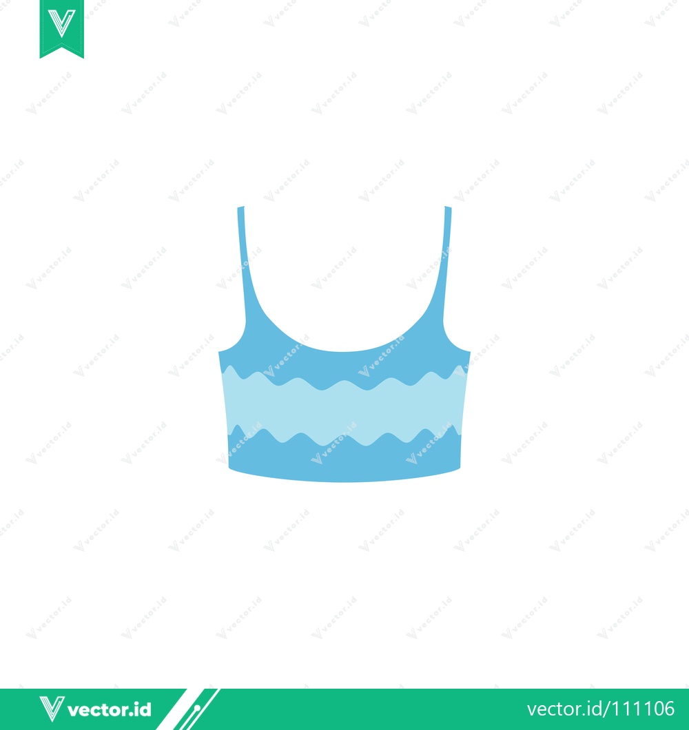Premium Vector of Blue Wavy Pattern Crop Top with Spaghetti Straps