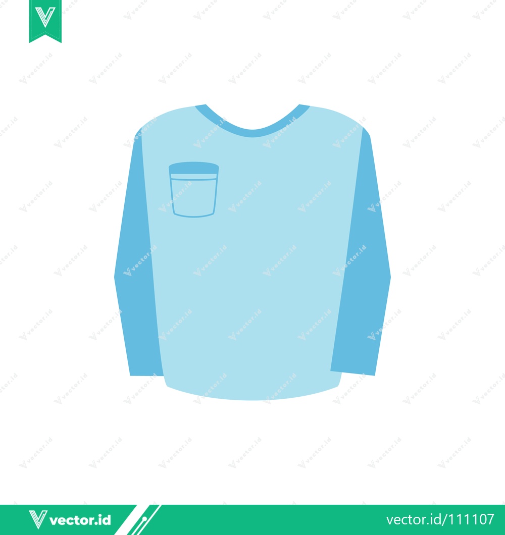 Premium Vector dari Light Blue Long Sleeve Shirt with Pocket Icon