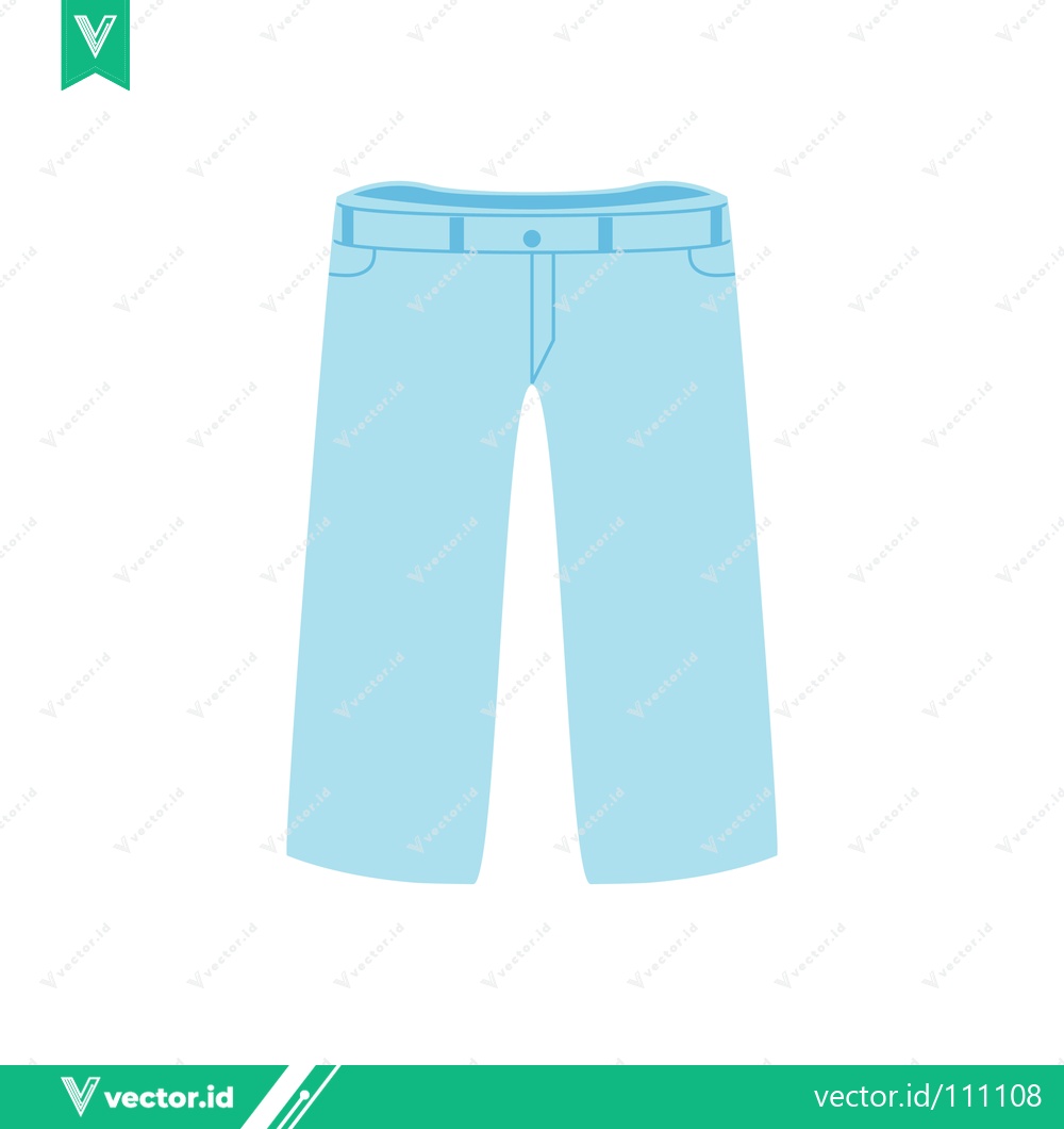 Premium Vector of Light Blue Denim Jeans Isolated on White Background