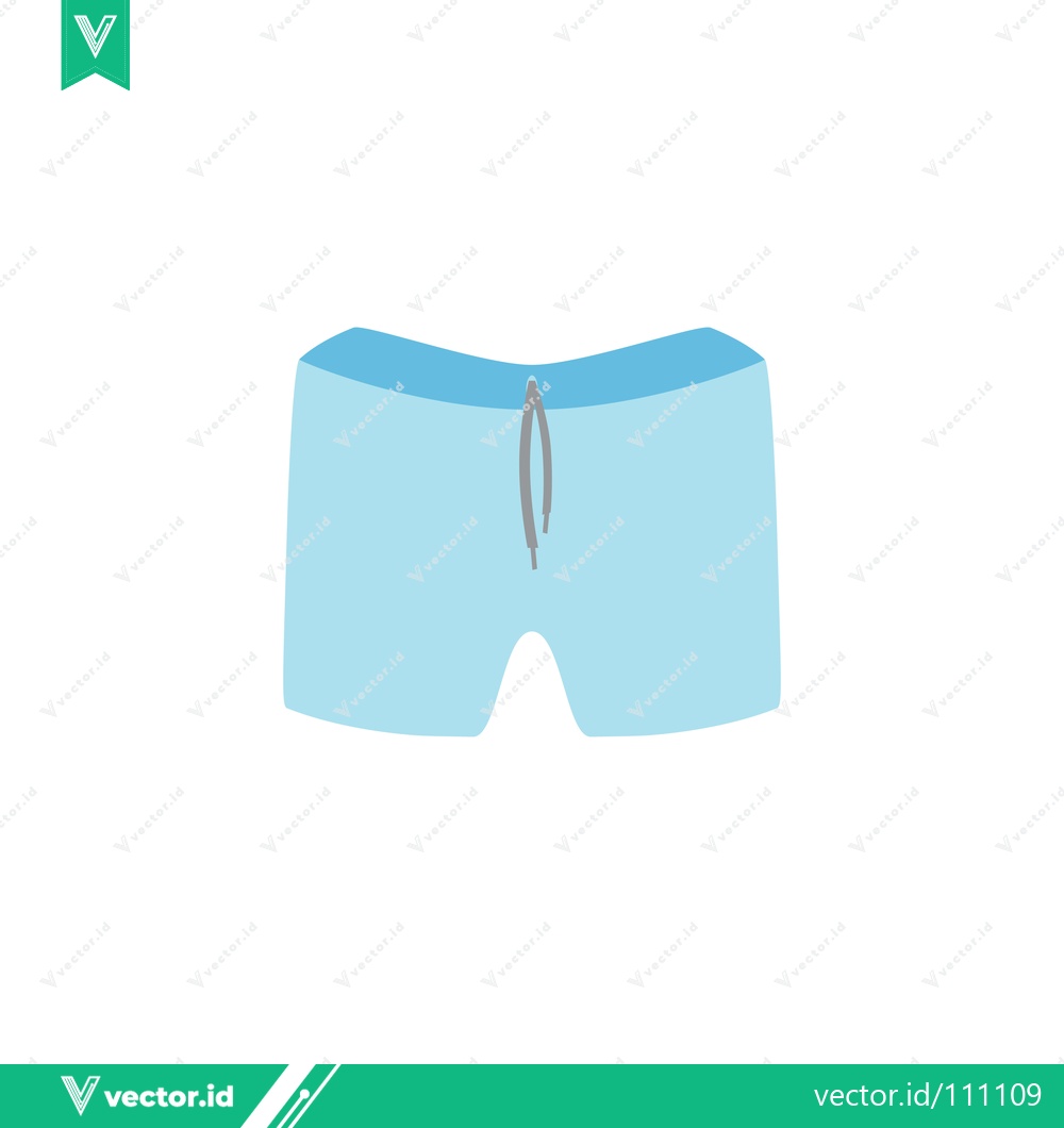 Premium Vector of Light Blue Swim Trunks with Drawstring