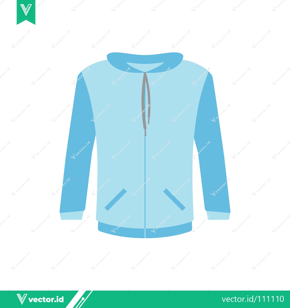 Premium Vector dari Light Blue Zippered Hoodie with Pockets