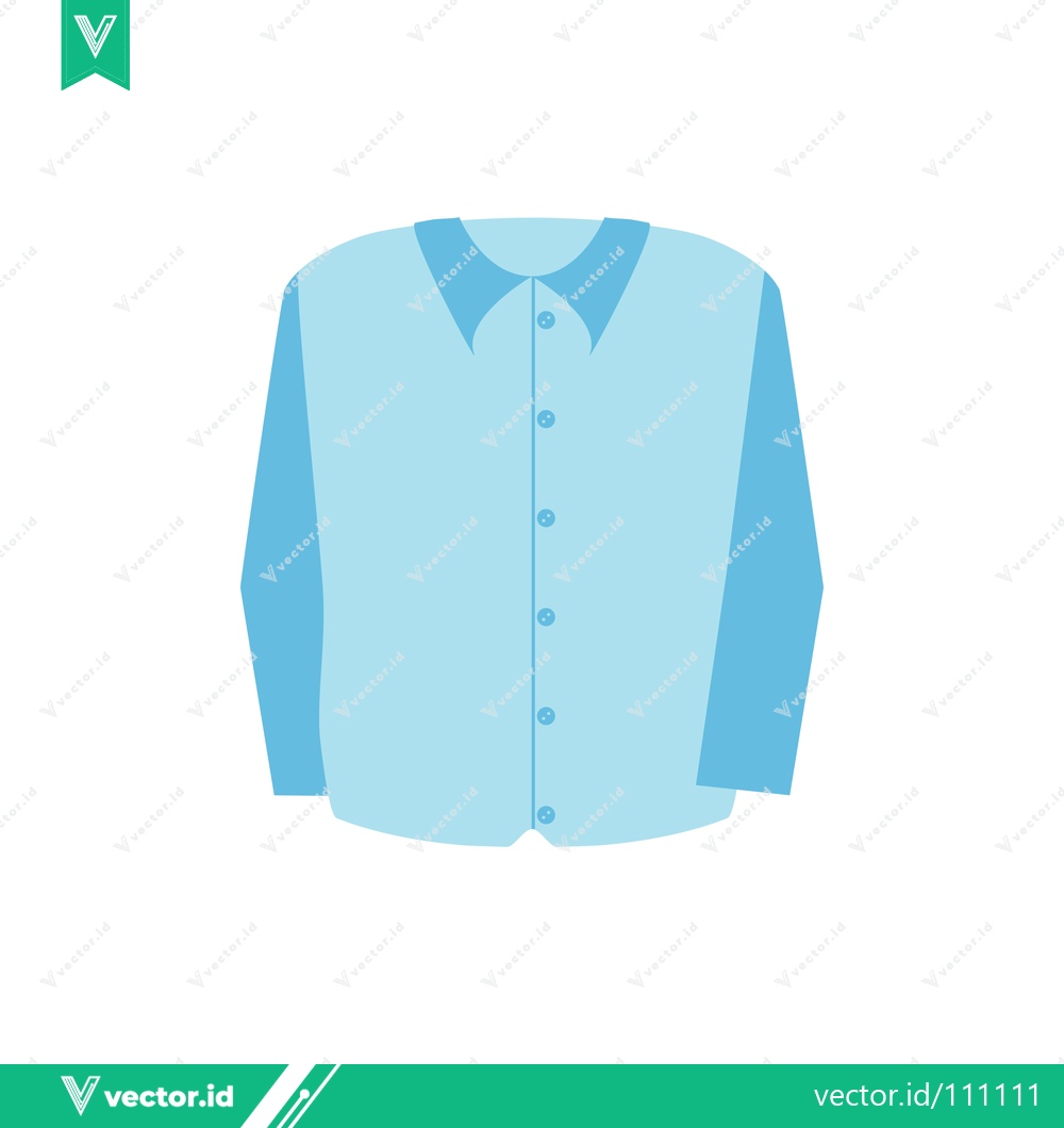 Premium Vector dari Light Blue Long-Sleeved Button-Up Shirt Flat Design