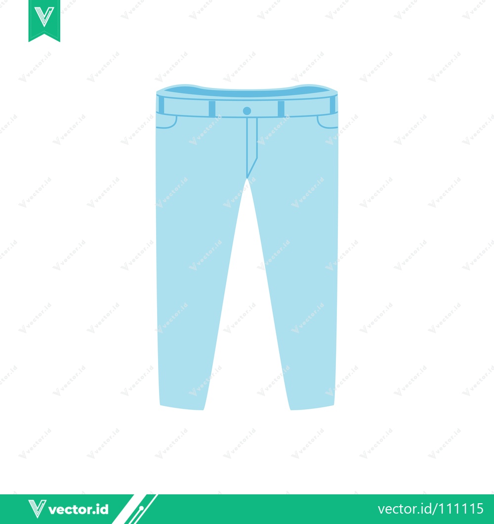 Premium Vector of Light Blue Denim Jeans Casual Wear Fashionable Apparel