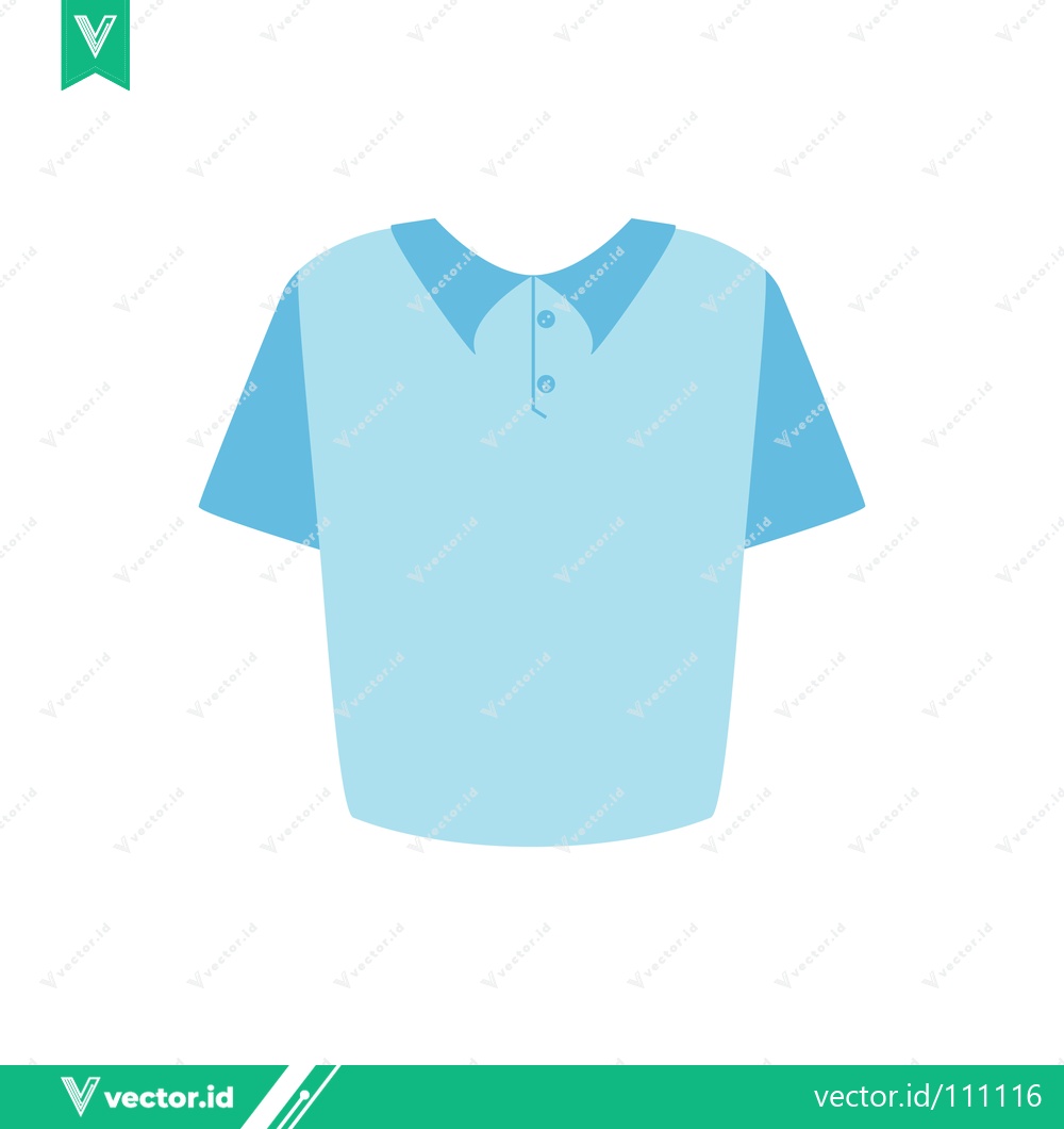Premium Vector dari Light Blue Polo Shirt with Collar and Buttons