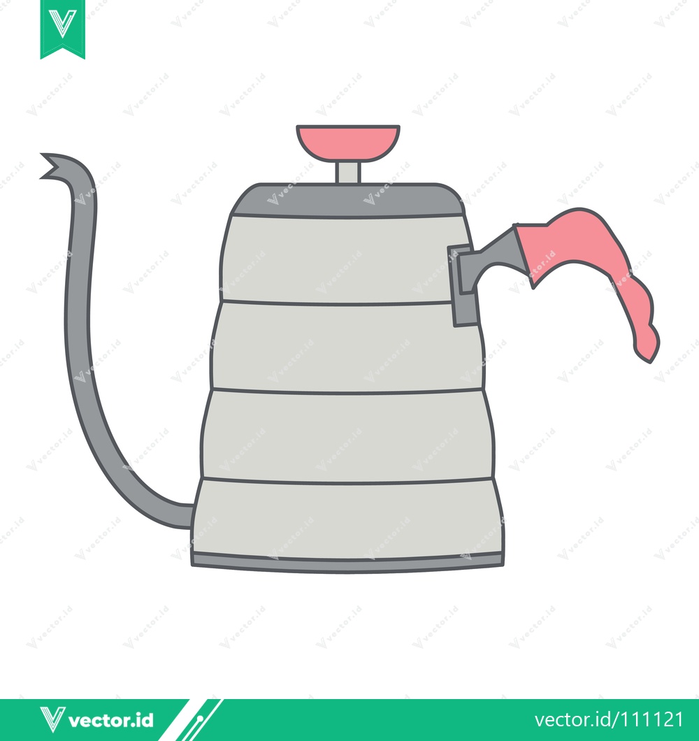 Premium Vector dari Minimalist illustration of a gooseneck kettle for coffee brewing
