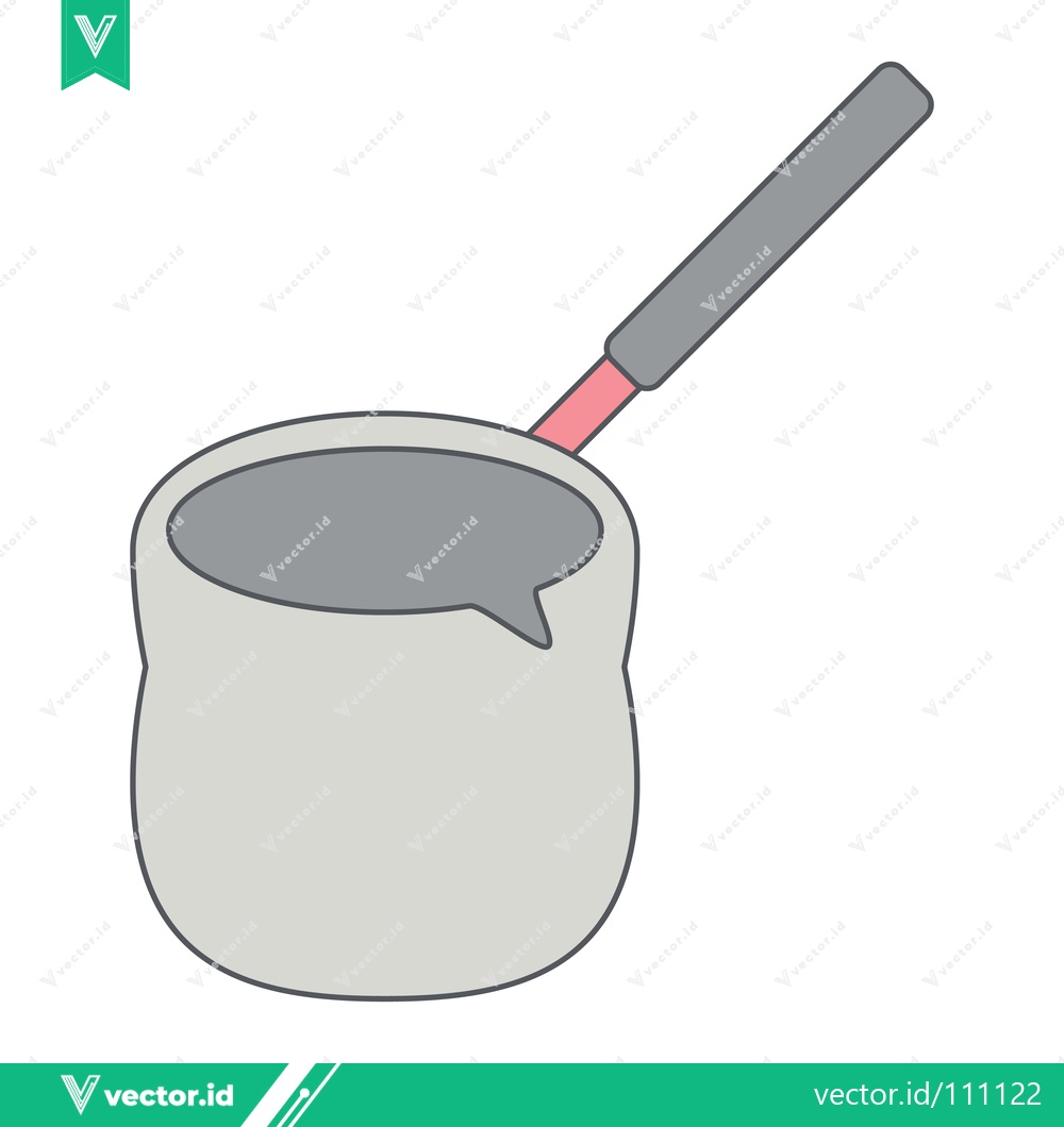 Premium Vector dari Simple Illustration of a Saucepan with a Handle
