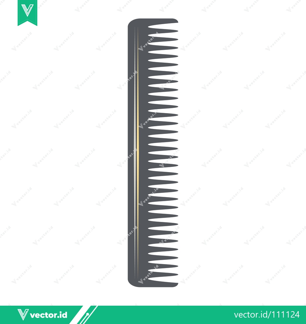 Premium Vector dari Simple Dark Gray Comb for Hair Styling and Grooming