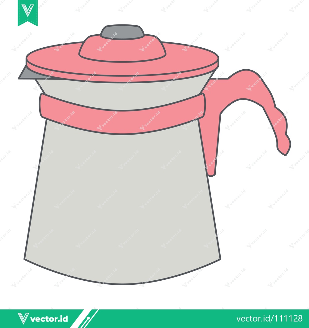 Premium Vector dari Simple Illustration of a Pink and Gray Coffee Pot