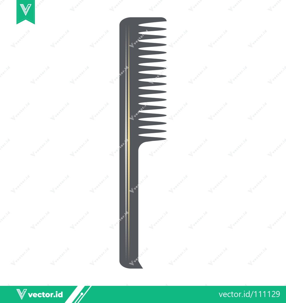 Premium Vector dari Minimalist Illustration of a Black Comb on a White Background