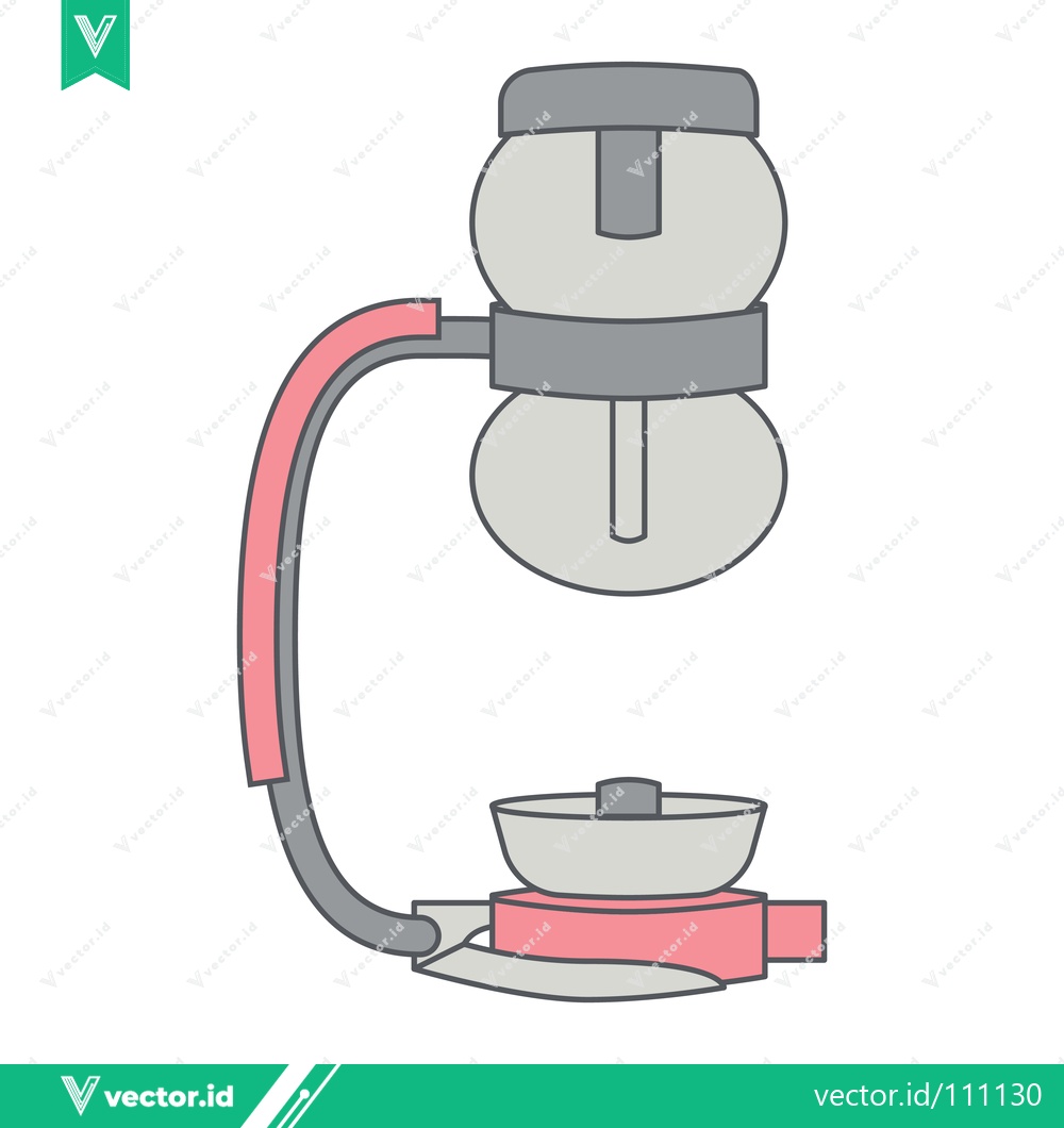 Premium Vector of Modern Coffee Syphon Brewer Illustration