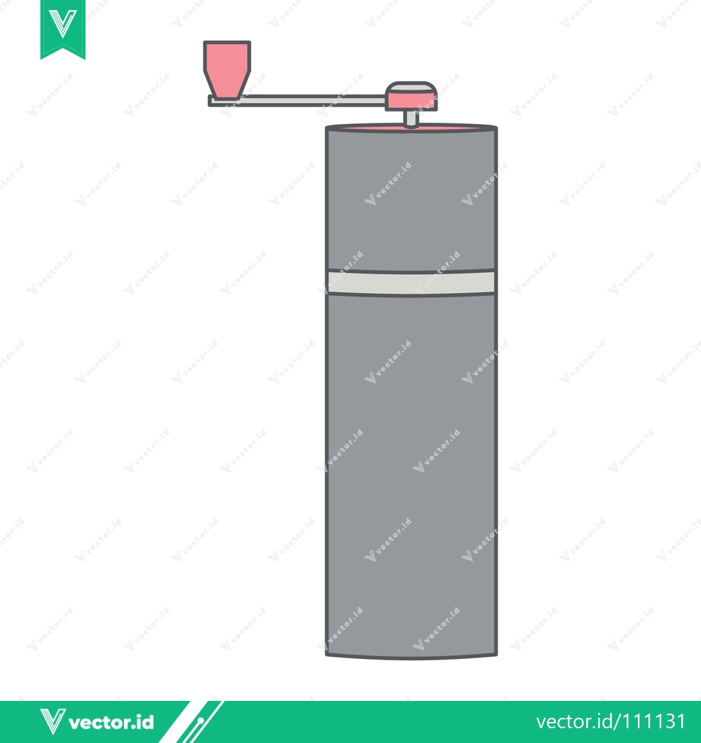 Premium Vector of Manual Coffee Grinder with Crank Handle