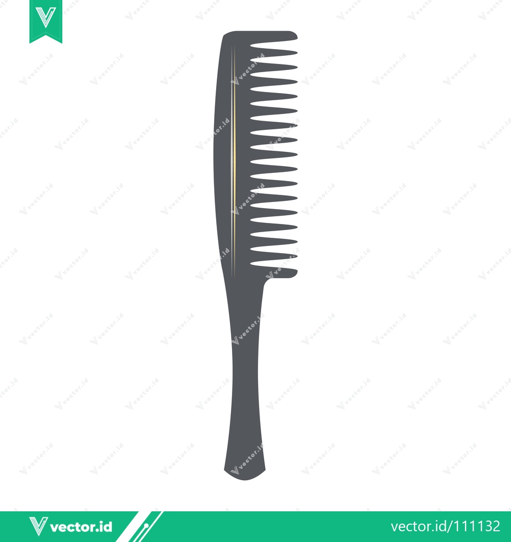Premium Vector of A Simple Dark Gray Comb for Hair Styling and Grooming