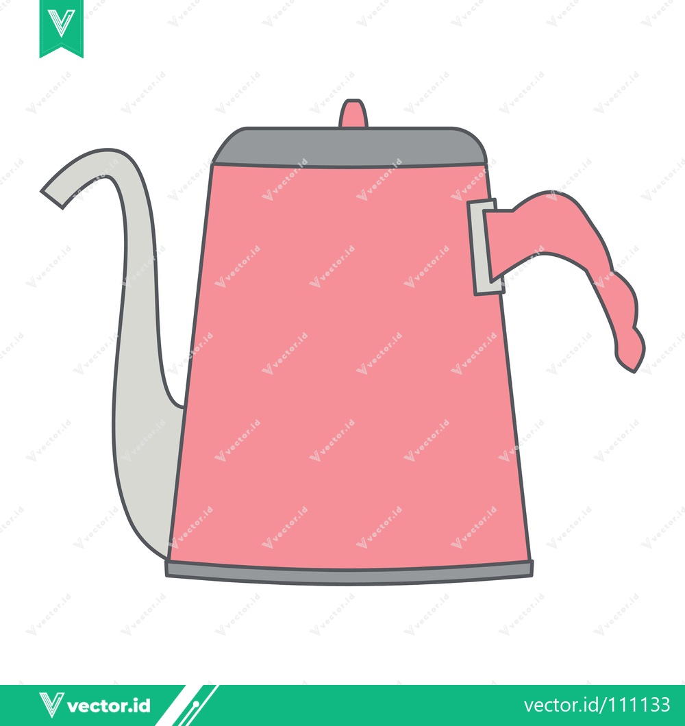 Premium Vector of Minimalist Pink Gooseneck Kettle for Pour Over Coffee