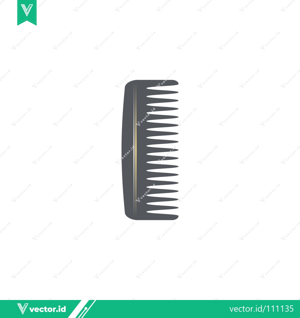 Premium Vector of A black comb with wide teeth for styling hair