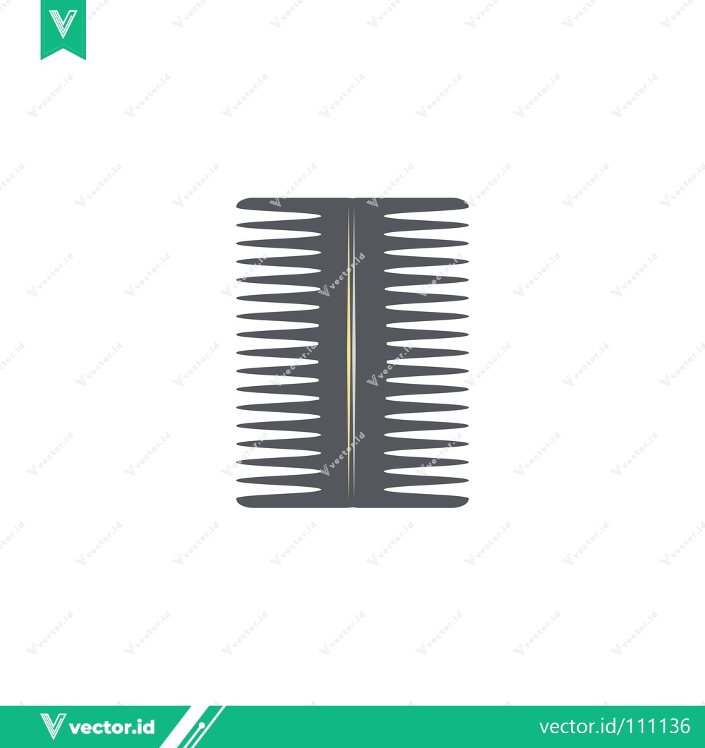Premium Vector of Minimalist illustration of a double-sided comb vector graphic