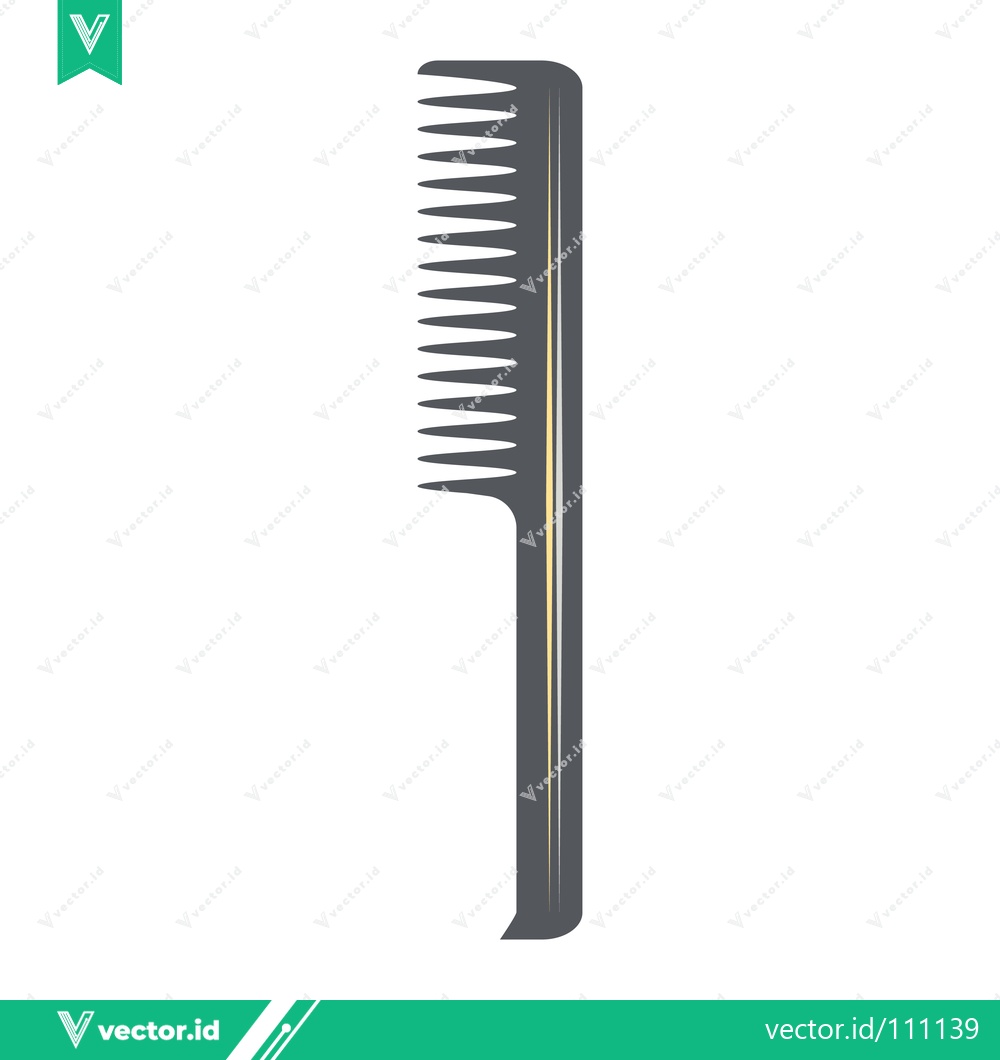 Premium Vector dari A dark gray comb with a yellow stripe on a white background