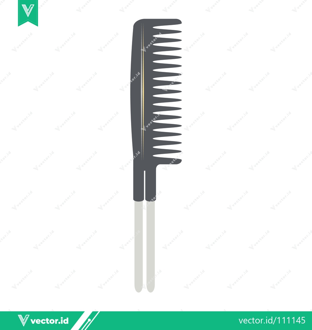 Premium Vector dari Professional Wide-Tooth Styling Comb with Handle for Hair