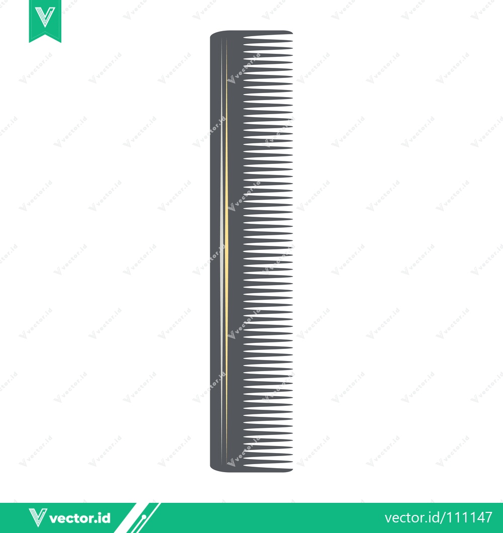 Premium Vector of A Simple Gray Comb for Hair Styling and Grooming