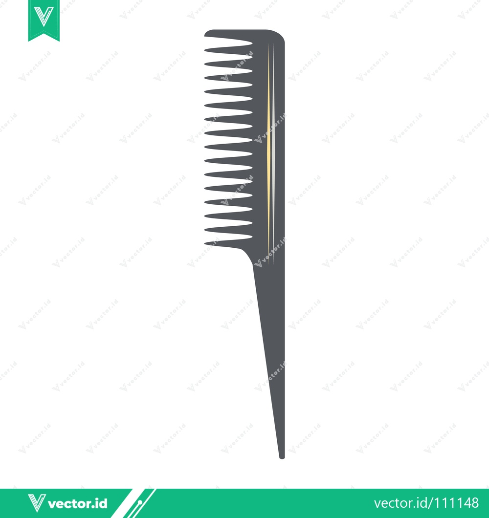 Premium Vector of Professional Styling Comb with Tail for Hairdressing and Grooming