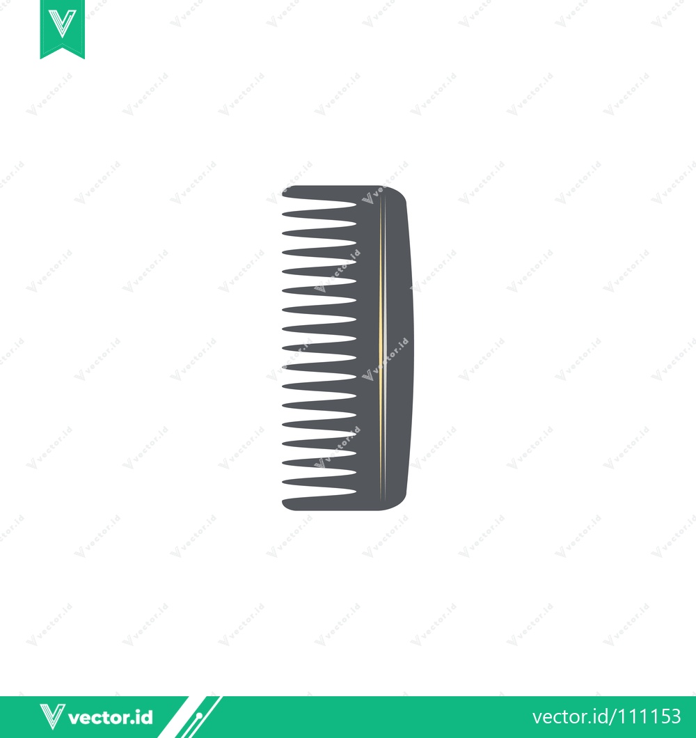 Premium Vector of A Simple Dark Gray Comb Isolated on a White Background