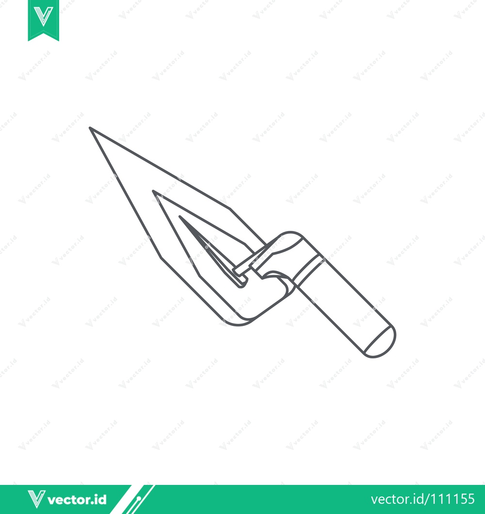 Premium Vector dari Line Art Illustration of a Trowel Tool