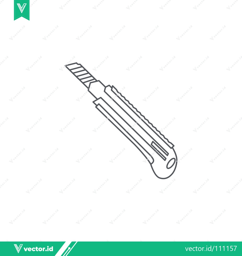Premium Vector dari Line Art Illustration of a Utility Knife