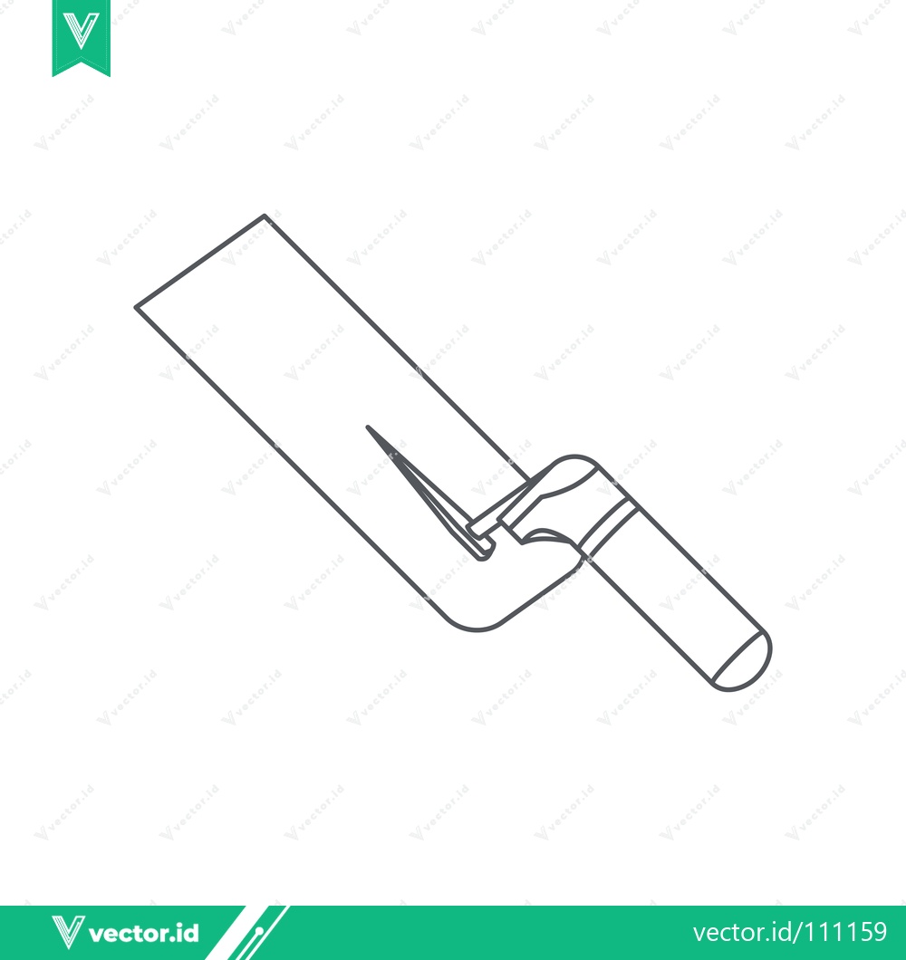 Premium Vector dari Line Art Illustration of a Trowel Tool