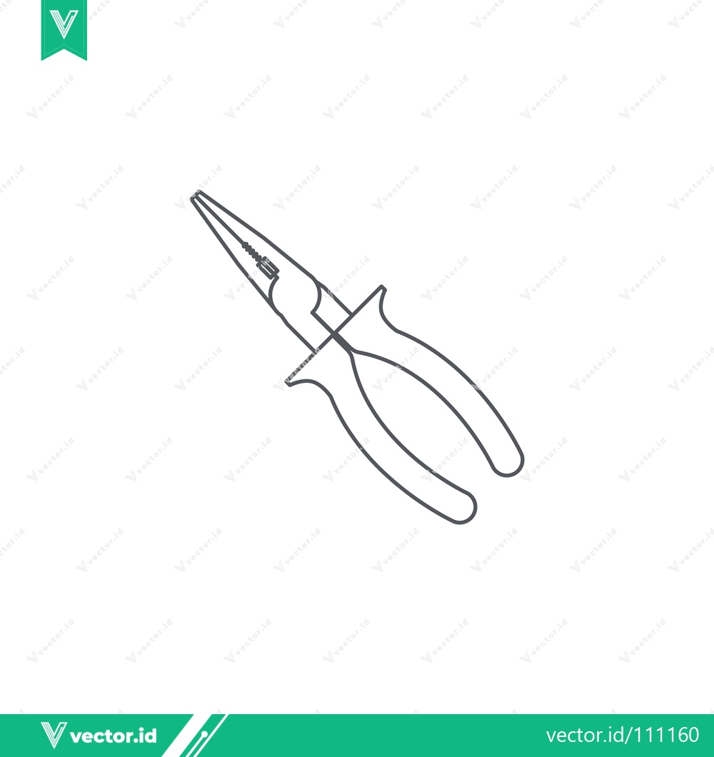 Premium Vector dari Line Drawing of Long Nose Pliers