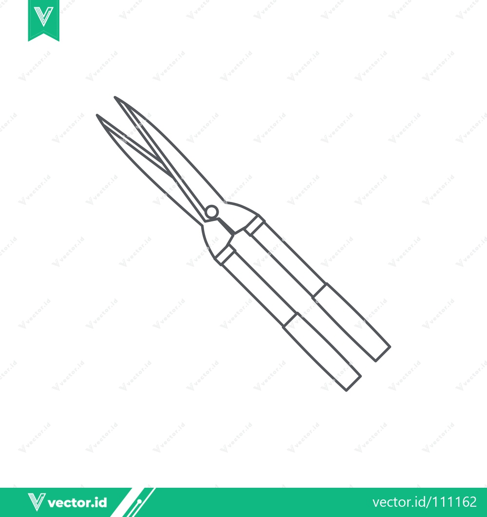 Premium Vector of Line Art Illustration of Garden Shears