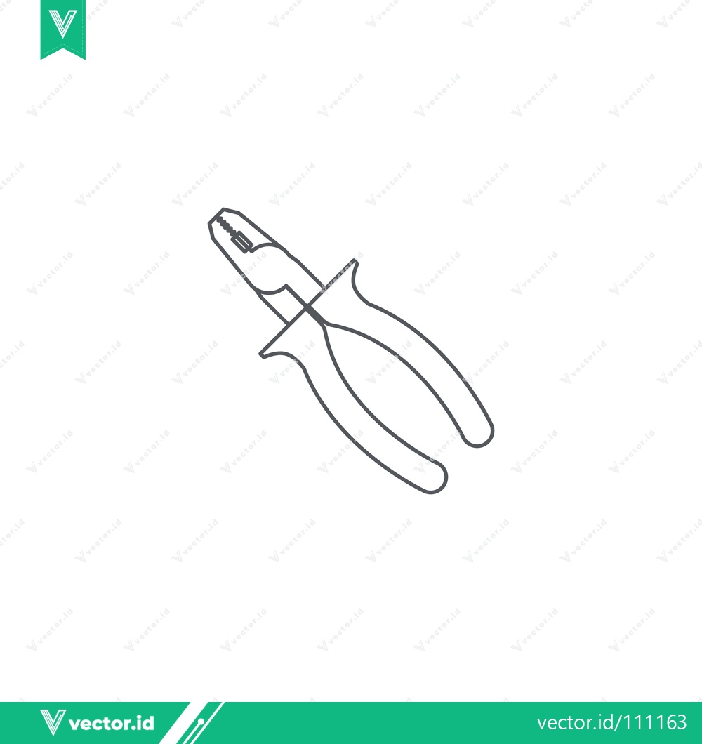 Premium Vector of Minimalist Line Art Illustration of Pliers