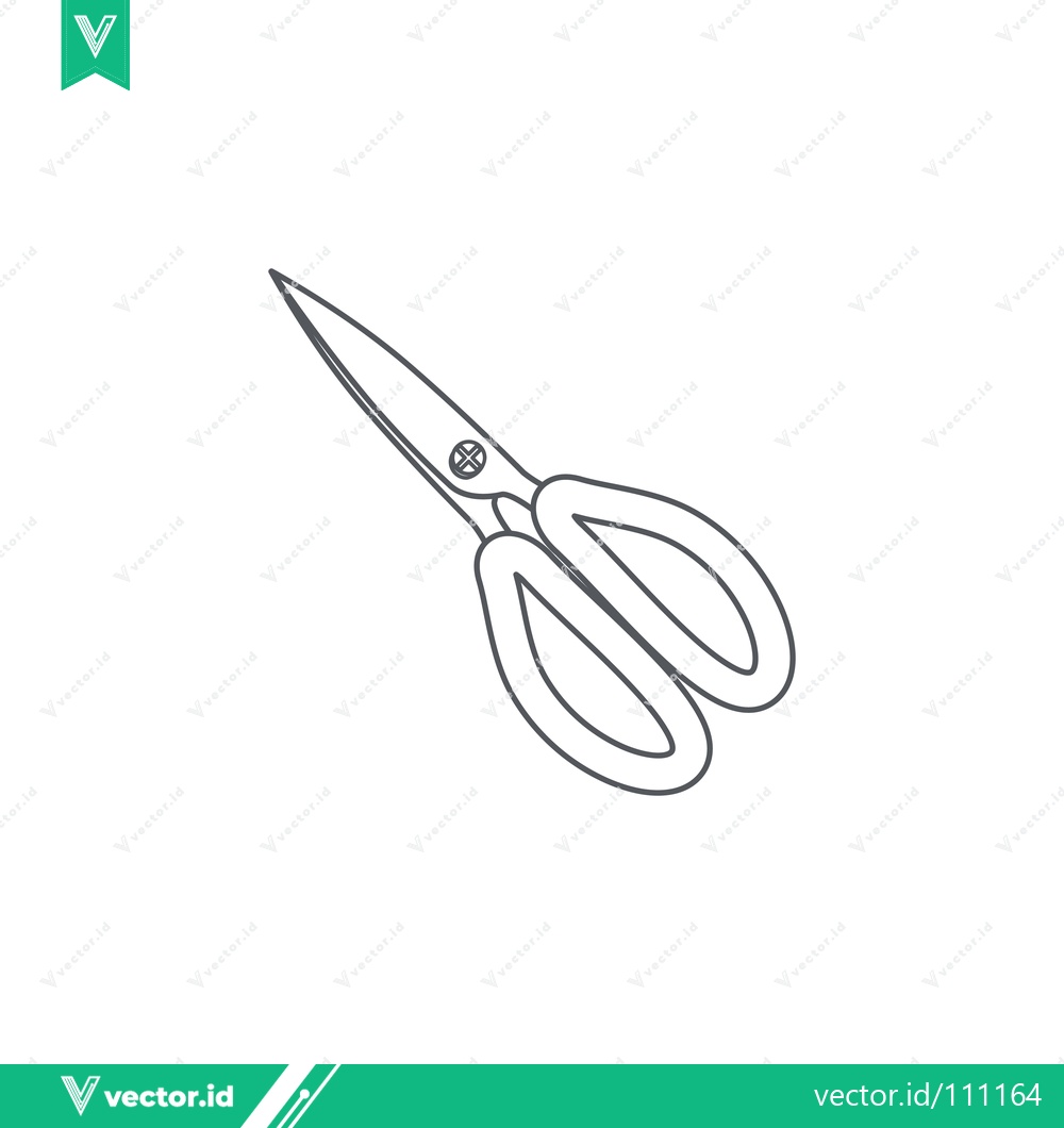 Premium Vector dari Simple Line Drawing of Scissors