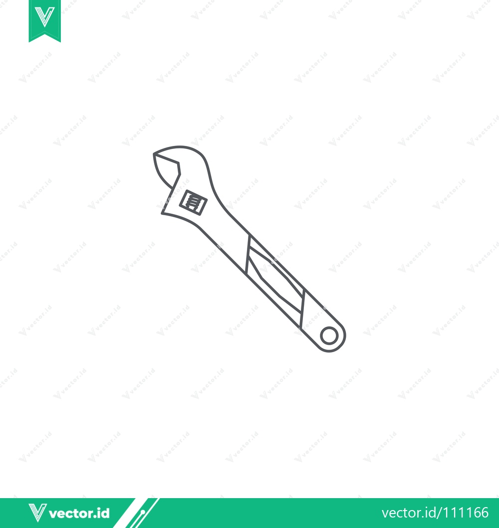 Premium Vector of Adjustable Wrench Line Art Icon