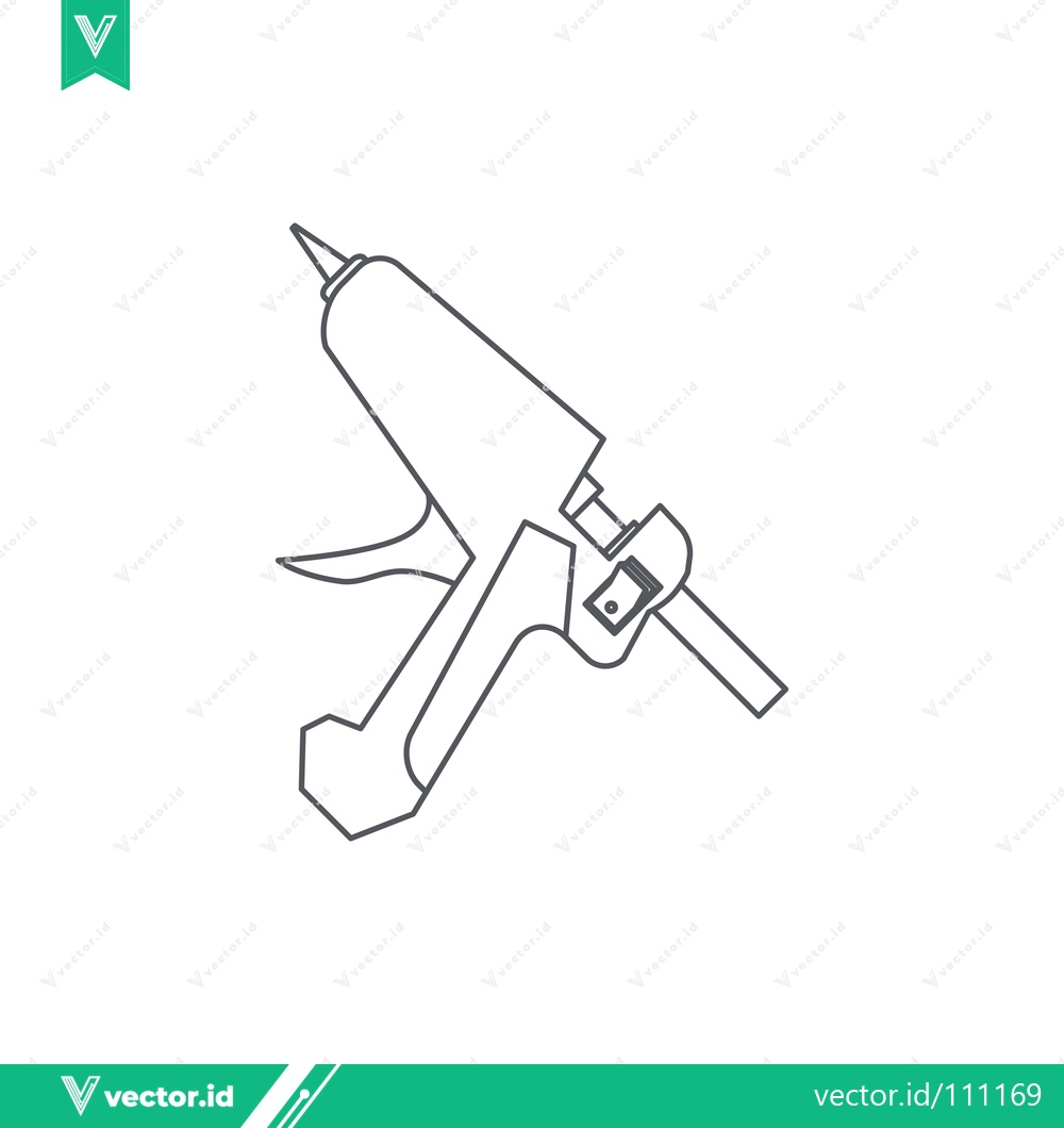 Premium Vector dari Line Art Illustration of a Hot Glue Gun Tool