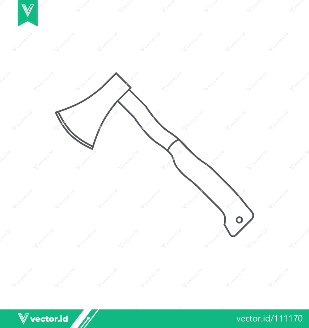 Premium Vector of Simple Line Drawing of an Axe Tool