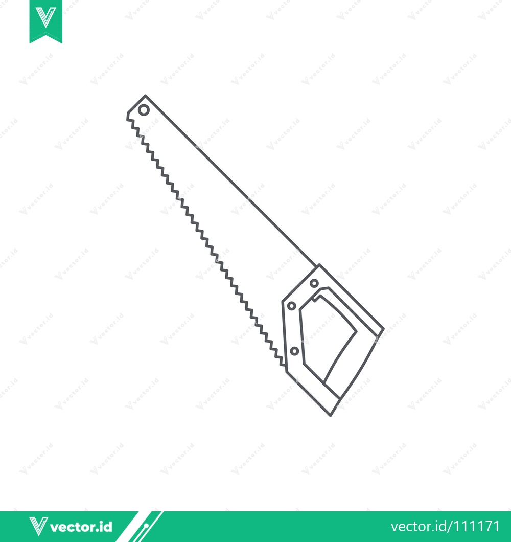 Premium Vector of Hand Saw Tool Illustration