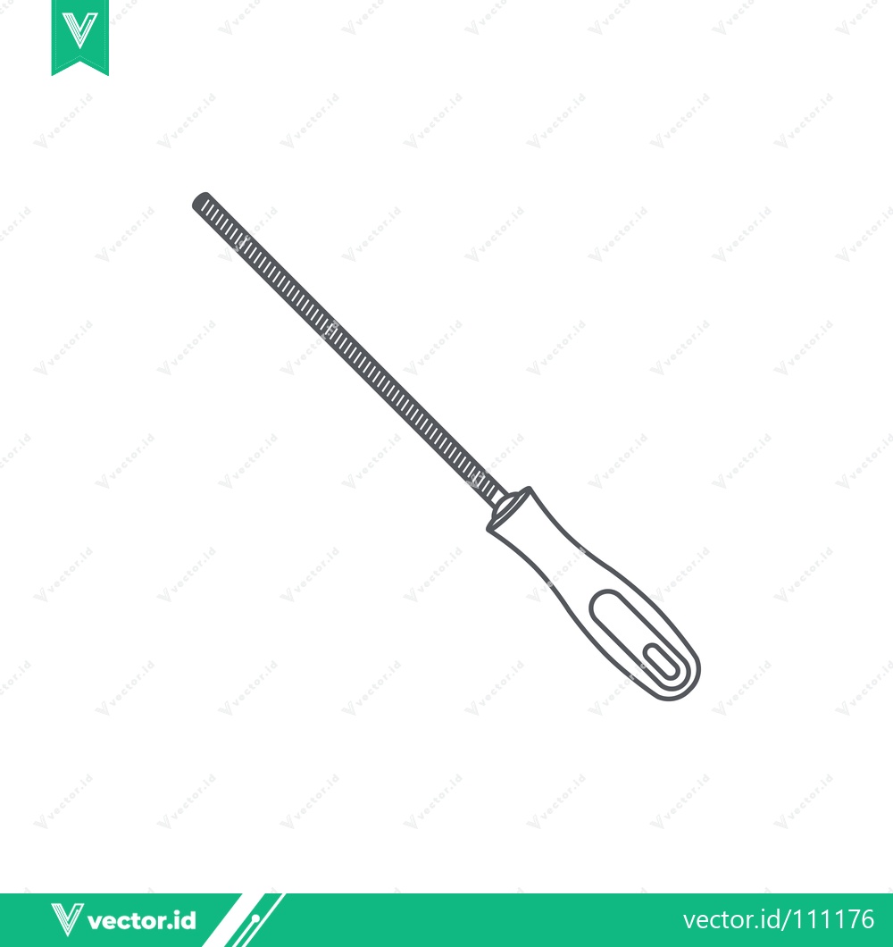 Premium Vector of Illustration of a Round Metal File Tool with Handle