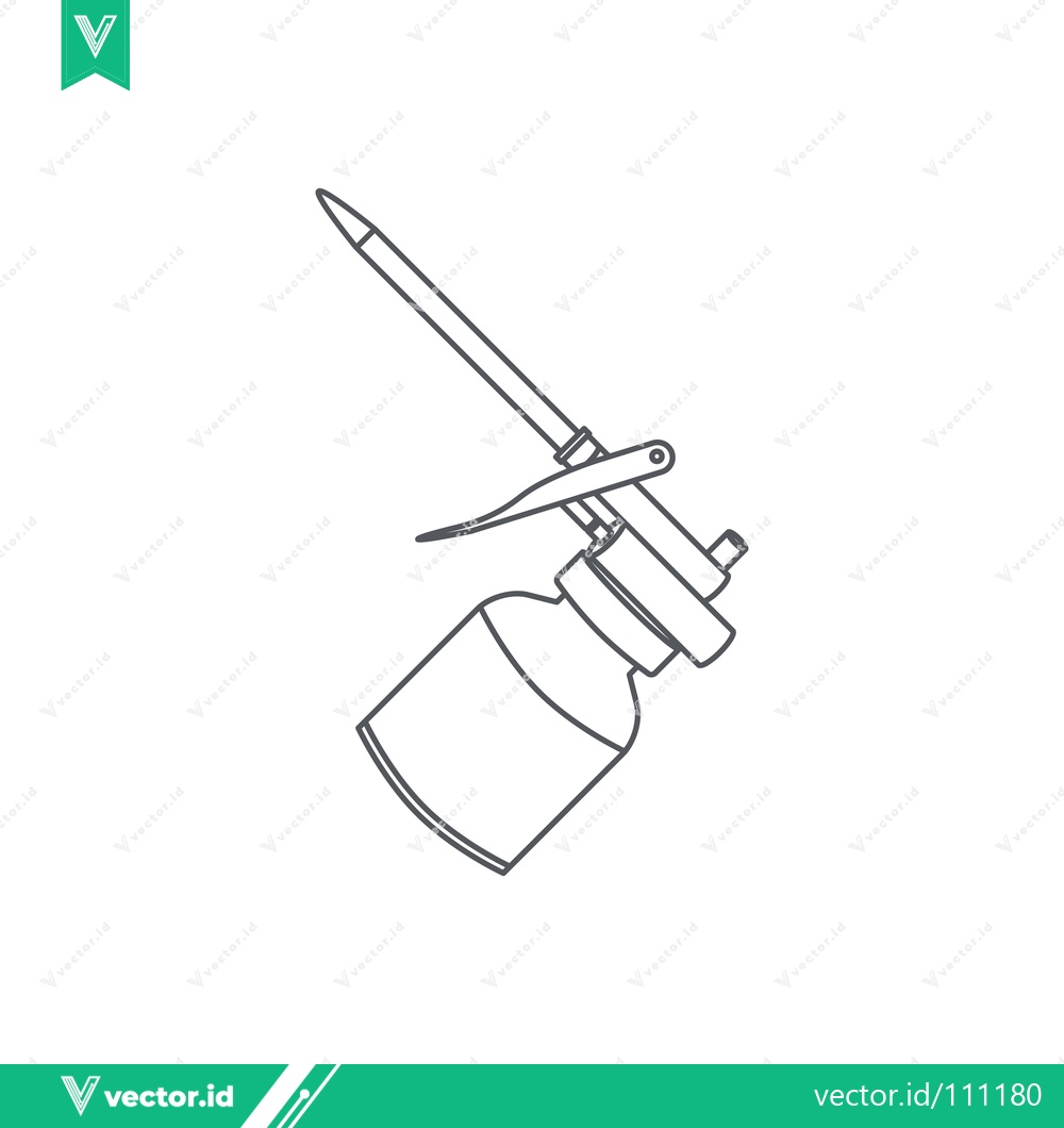 Premium Vector of Line Art Illustration of a Foam Dispenser Gun